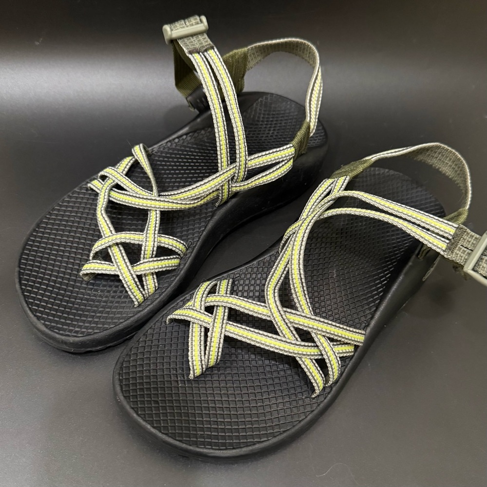 CHACO ZX/2 Classic Pully Olive/Lime Zesty Pattern Outdoor Hiking Sandals Size 9